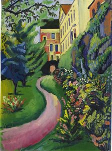 Our garden with flowering borders, 1912. Creator: Macke, August (1887-1914)