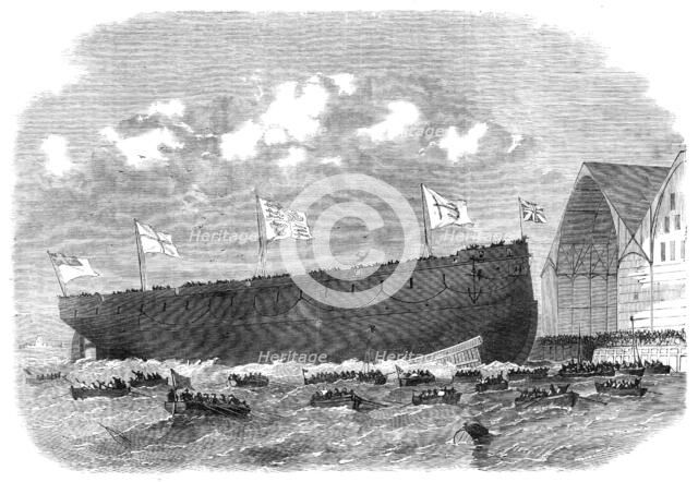 Our ironclad fleet: launch of the Royal Alfred screw-frigate at Portsmouth, on Saturday last, 1864. Creators: Edwin Weedon, Unknown.