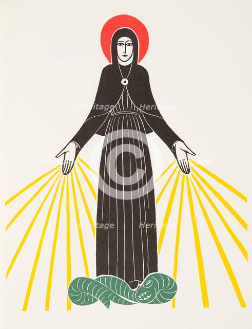 Our Lady of Courdes, 1920 (wood engraving).