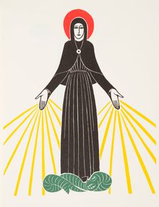 Our Lady of Courdes, 1920 (wood engraving)
