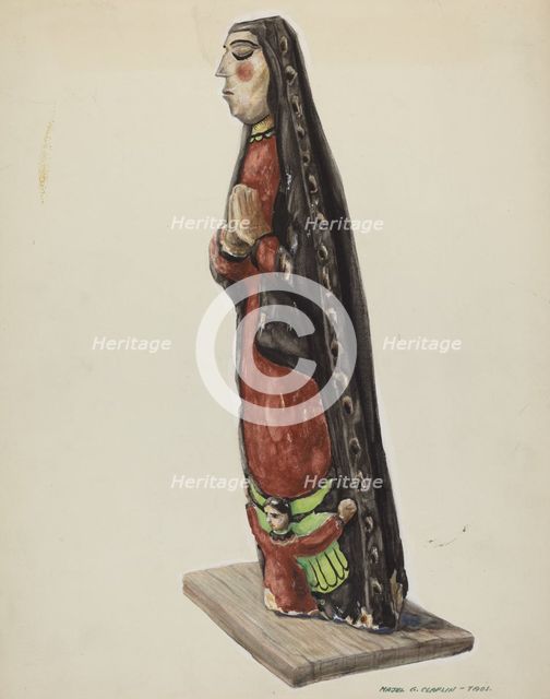 Our Lady of Guadalupe (Bulto), c. 1938. Creator: Majel G. Claflin.