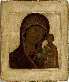 Our Lady of Kazan, Russian icon, 1600-1650. Creator: Unknown