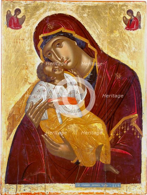 Our Lady of Tenderness (The Virgin Eleusa), 1609. Creator: Lambardos, Emmanuel (1587-1631).