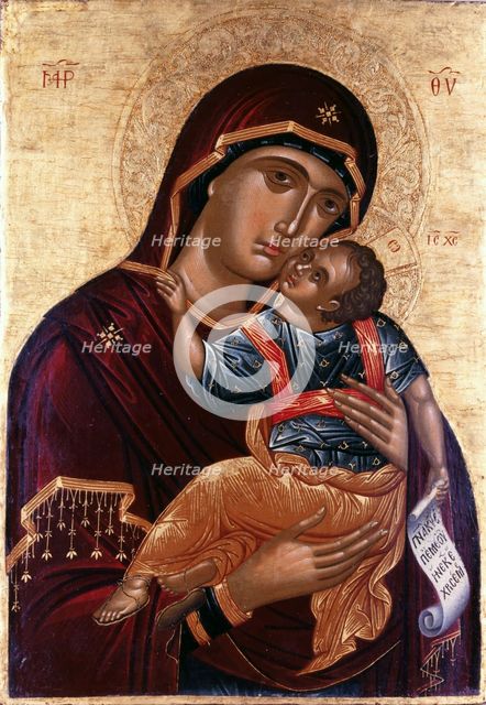 Our Lady of Tenderness (The Virgin Eleusa). Artist: Greek icon 