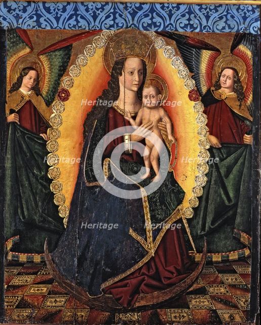  'Our Lady of the Rosary', panel painting from the altarpiece of the church of Saint Paul of Zara…