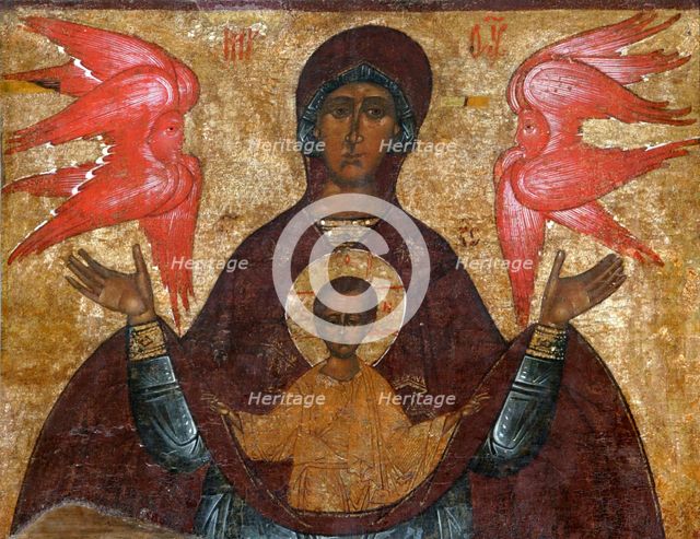 Our Lady of the Sign, 16th century.  Creator: Russian icon.