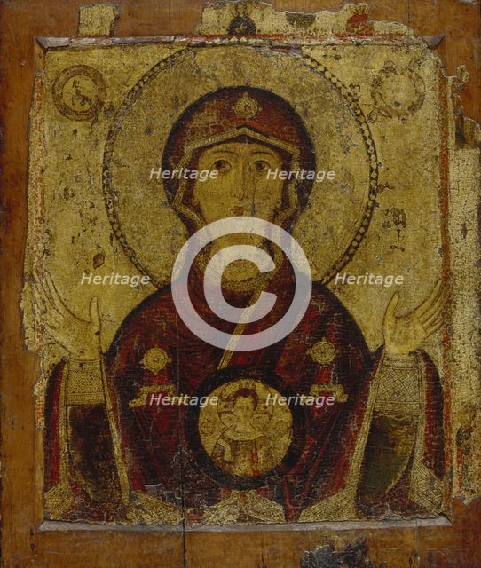 Our Lady of the Sign, Early 13th cen.. Artist: Russian icon  