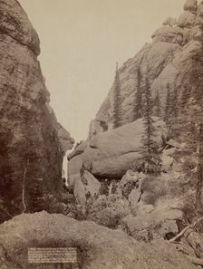 Our picnic party at Sunday Gulch Photographed between the walls of the grandest mountain..., 1891. Creator: John C. H. Grabill