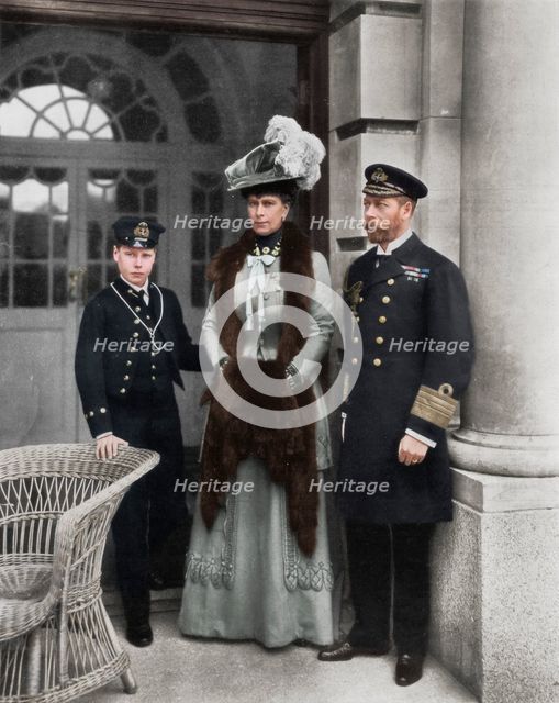 'Our Sailor King, His Consort, and the Sailor Heir to the Throne', 1910. Artist: Dinham.