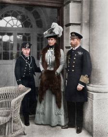 Our Sailor King, His Consort, and the Sailor Heir to the Throne 1910. Artist: Dinham