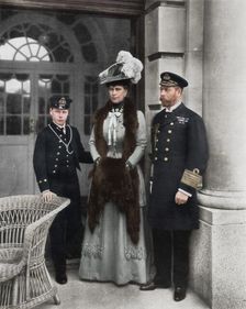 Our Sailor King, His Consort, and the Sailor Heir to the Throne 1910. Artist: Dinham