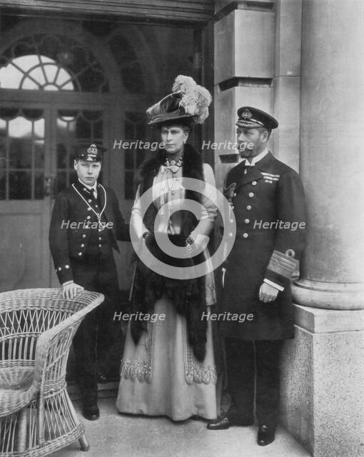 'Our Sailor King, His Consort, and the Sailor Heir to the Throne', 1910.Artist: Dinham