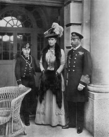 Our Sailor King, His Consort, and the Sailor Heir to the Throne 1910.Artist: Dinham