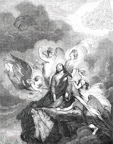 Our Saviour after the Temptation - painted by Sir George Hayter, M. A. S. L., 1850. Creator: Unknown