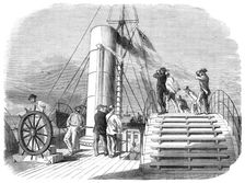 "Our Special Artist" on board The Lilian, running the blockade into Wilmington Harbour..., 1864. Creator: Unknown