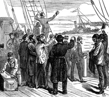 Our special artist's voyage to the Gold Coast - the "Tender Parting" opposite New Brighton, 1873. Creator: Unknown