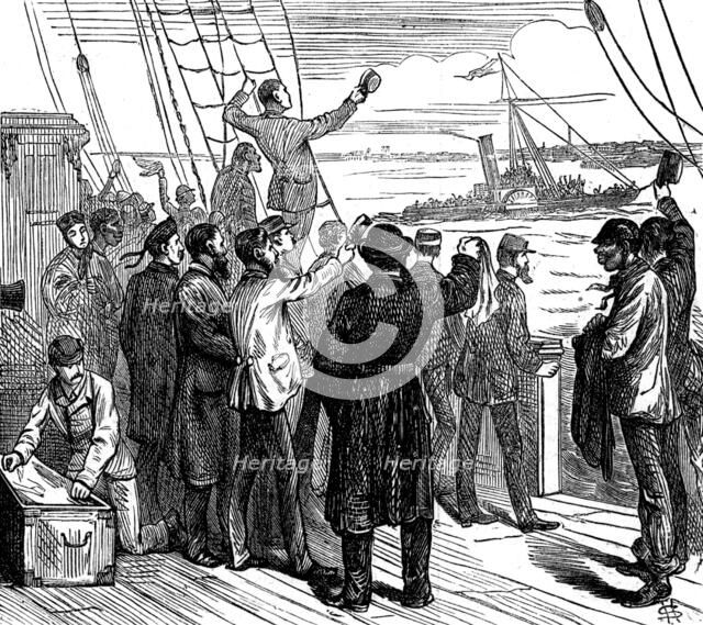 Our special artist's voyage to the Gold Coast - the "Tender Parting" opposite New Brighton, 1873. Creator: Unknown.