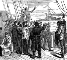 Our special artist's voyage to the Gold Coast - the "Tender Parting" opposite New Brighton, 1873. Creator: Unknown