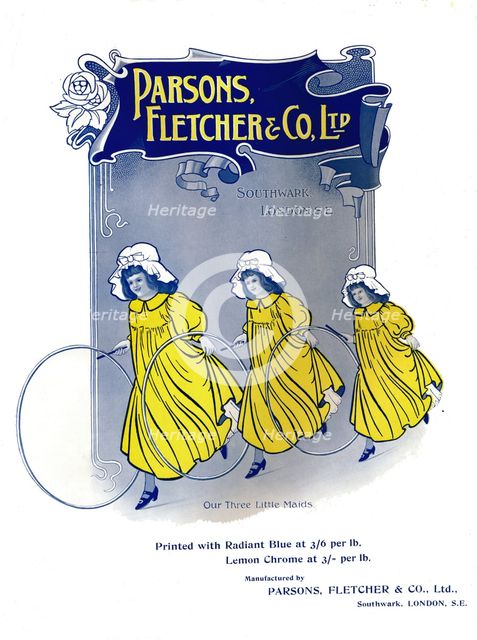 'Our Three Little Maids - Parsons, Fletcher & Co. Ltd advertisement', 1909. Creator: Unknown.