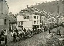 Our Transport Passing Through Malmedy, the First German Town Over the Frontier (1919). Creator: Unknown