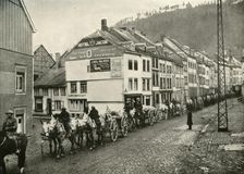Our Transport Passing Through Malmedy, the First German Town Over the Frontier (1919). Creator: Unknown