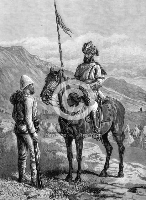 Our troops in Afghanistan: a Sowar of the 10th Bengal Lancers, and a private of the 9th Foot, 1880. Creator: Unknown.
