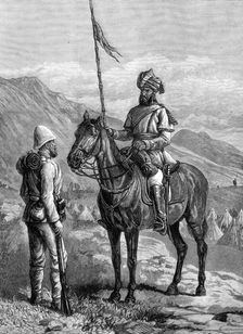Our troops in Afghanistan: a Sowar of the 10th Bengal Lancers, and a private of the 9th Foot, 1880. Creator: Unknown