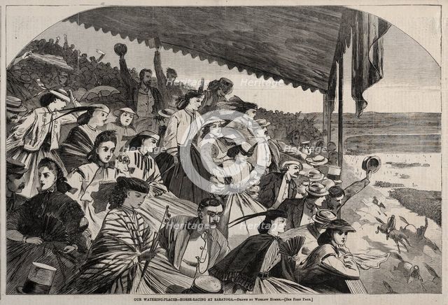 Our Watering Places - Horse Racing at Saratoga, 1865. Creator: Winslow Homer (American, 1836-1910).