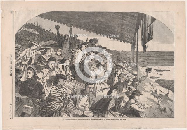 Our Watering Places - Horse Racing at Saratoga (Harper's Weekly, Vol. IX), 1865. Creator: Unknown.