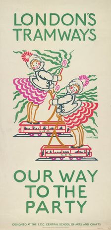 Our Way to the Party London County Council (LCC) Tramways poster, 1924. Artist: Maud Klein