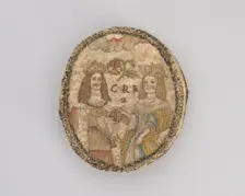 Oval Box Showing Charles II and Catherine of Braganza, England, c. 1660. Creator: Unknown