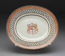 Oval Dish, Jingdezhen, c. 1770. Creator: Jingdezhen Porcelain