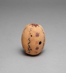 Oval Flute Painted with Serpent and Abstract Star Motifs, 180 B.C./A.D. 500. Creator: Unknown