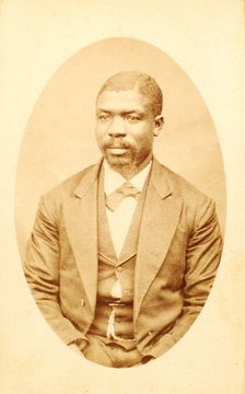 Oval half-figure portrait of unidentified man, c1860-c1869. Creator: Unknown