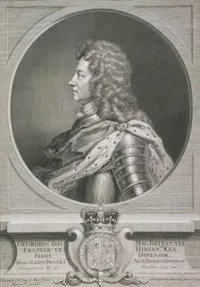 Oval portrait of George I, King of Great Britain, c1700. Artist: J Chereau