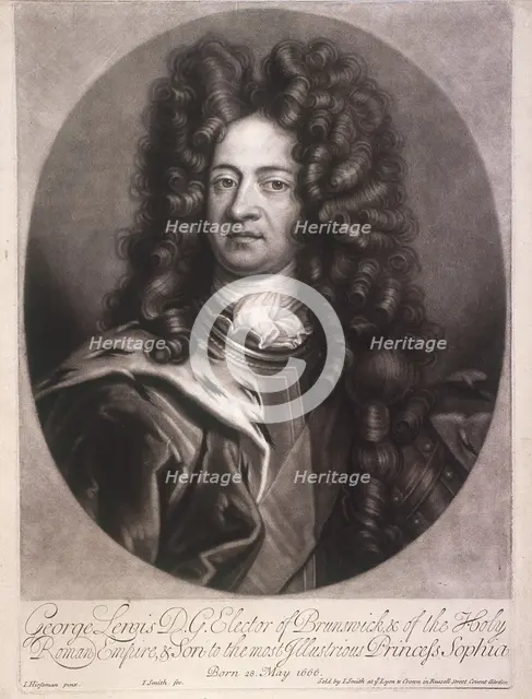 Oval portrait of George I, King of Great Britain, c1700. Artist: Joseph Smith