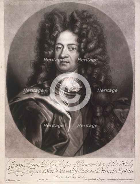 Oval portrait of George I, King of Great Britain, c1700. Artist: Joseph Smith