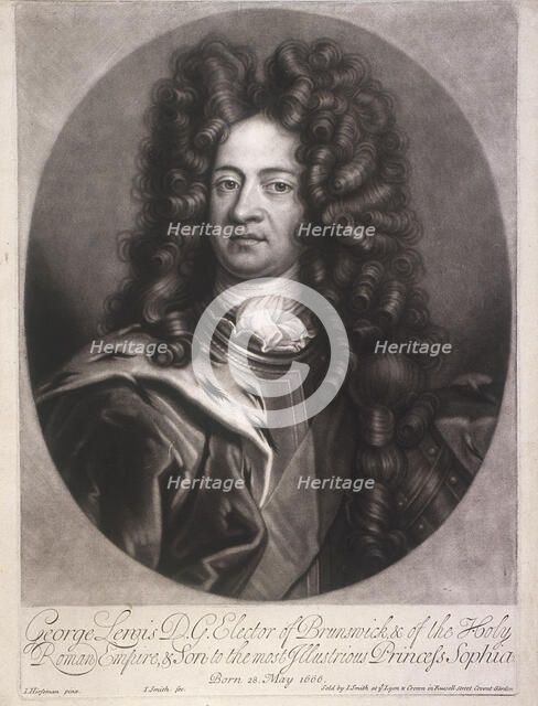 Oval portrait of George I, King of Great Britain, c1700. Artist: Joseph Smith