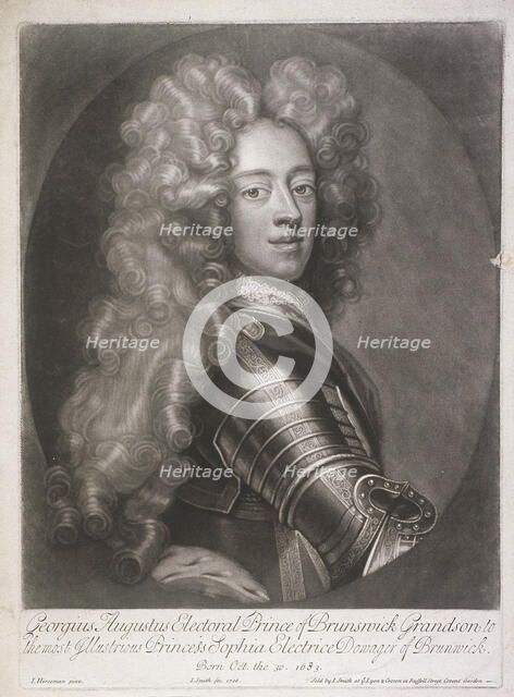 Oval portrait of George II, King of Great Britain, 1706. Artist: Joseph Smith