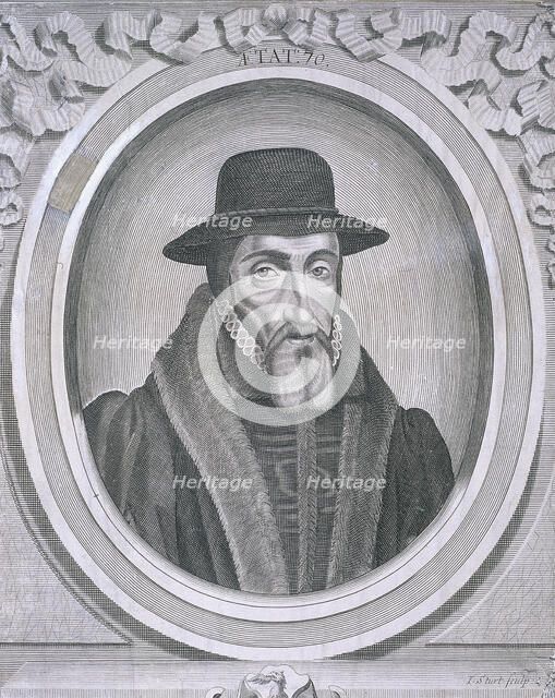 Oval portrait of John Foxe, c1570, (c1700). Artist: John Sturt