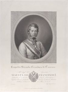 Oval portrait of Leopold II, Grand Duke of Tuscany, 1833., 1833. Creator: Paolo Toschi