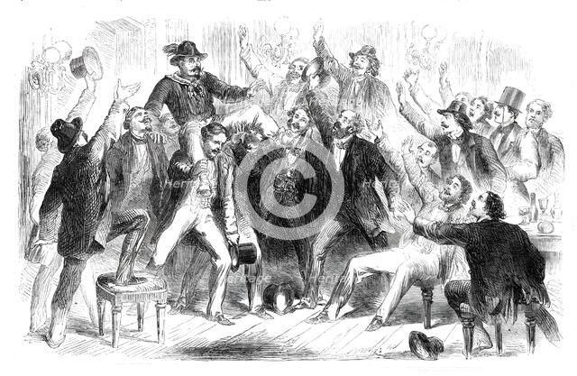 Ovation to the first Garibaldian who entered the Café di Europa, Naples..., 1860. Creator: Unknown.