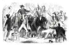 Ovation to the first Garibaldian who entered the Café di Europa, Naples..., 1860. Creator: Unknown