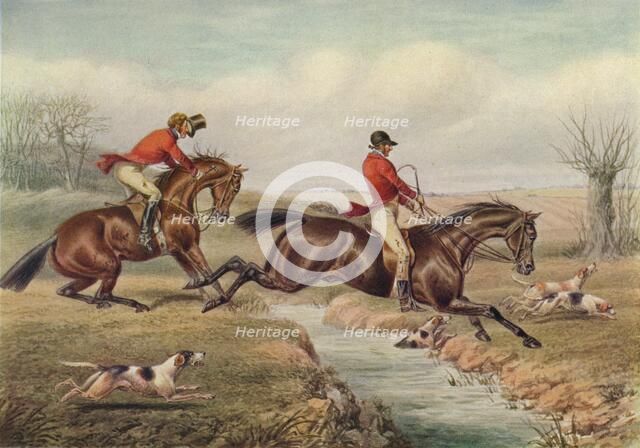 'Over the Stream', c1800, (1922). Artist: Henry Thomas Alken.