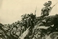 "Over the Top": Canadian troops leaving their trenches... First World War, c1916, (c1920). Creator: Unknown