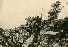 "Over the Top": Canadian troops leaving their trenches... First World War, c1916, (c1920). Creator: Unknown