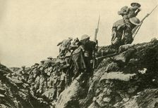 "Over the Top": Canadian troops leaving their trenches... First World War, c1916, (c1920). Creator: Unknown