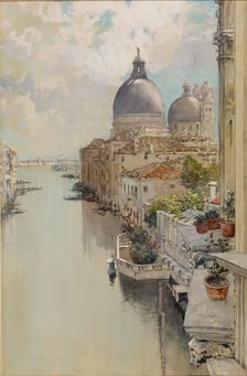 "Over a Balcony," View of the Grand Canal, Venice, c1897. Creator: Francis Hopkinson Smith