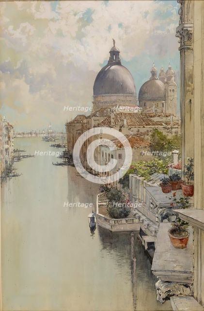 "Over a Balcony," View of the Grand Canal, Venice, c1897. Creator: Francis Hopkinson Smith.