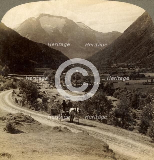 'Over fertile fields of Vide Valley, near Skaare, to Mr. Skaala's icy heights (6360 ft.) Norway', 19 Creator: Unknown.